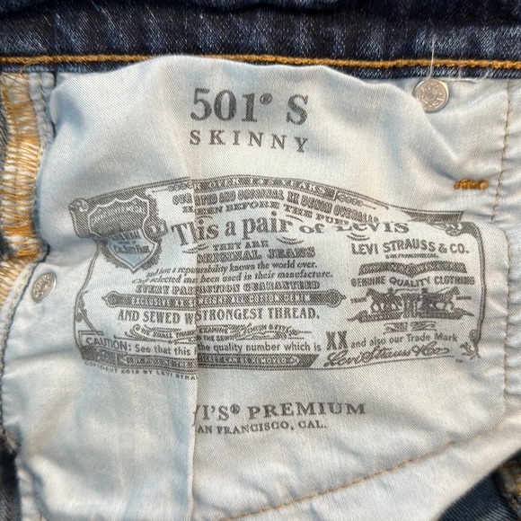 Levi’s 501 Short Skinny Blue Jeans High Rise LIKE NEW - Picture 10 of 11